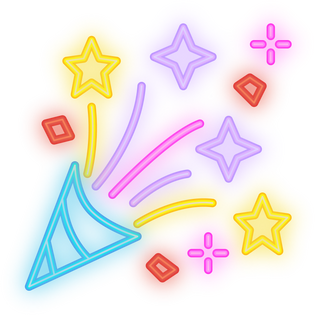 Confetti Neon Icon